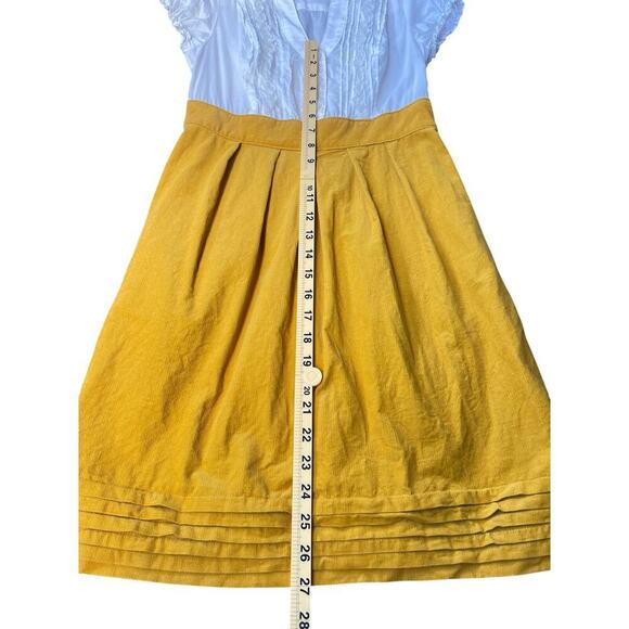 Maeve Anthropologie White Lace Top Mustard Yellow Skirt Dress – Size 2 - Picture 8 of 12